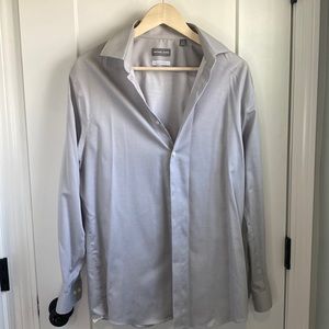 Michael Kors Men's 15, 32/33 Button Up Shirt Airsoft Stretch Regular Grey